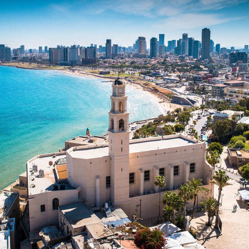 Aerial View Of Tel Aviv Yafo, The Metropolitan Financial Center Of Israel In The Middle East