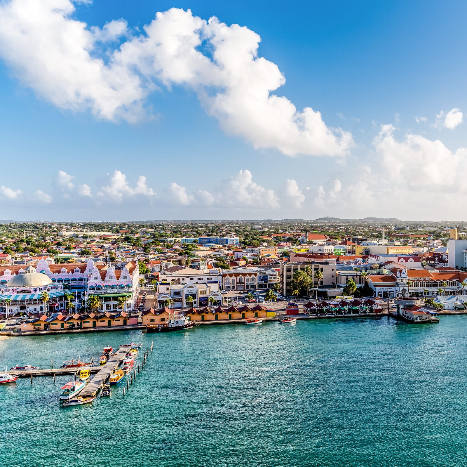 View of Oranjestad, capital city of Aruba