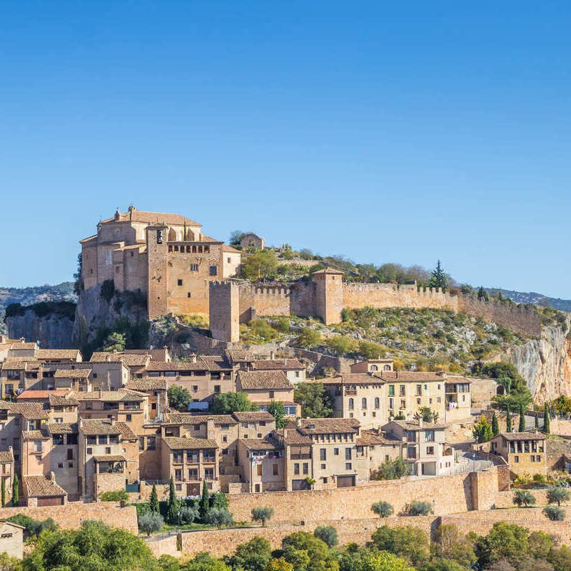 Village Of Alquezar In The Aragon Autonomous Province Of Spain, Southern Europe