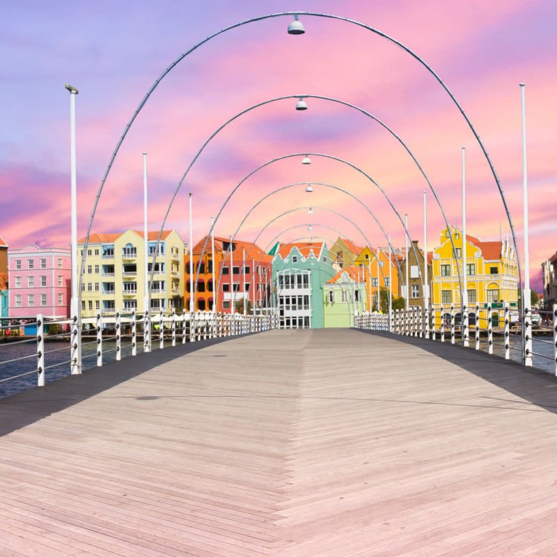 Floating pantoon bridge in Willemstad, Curacao