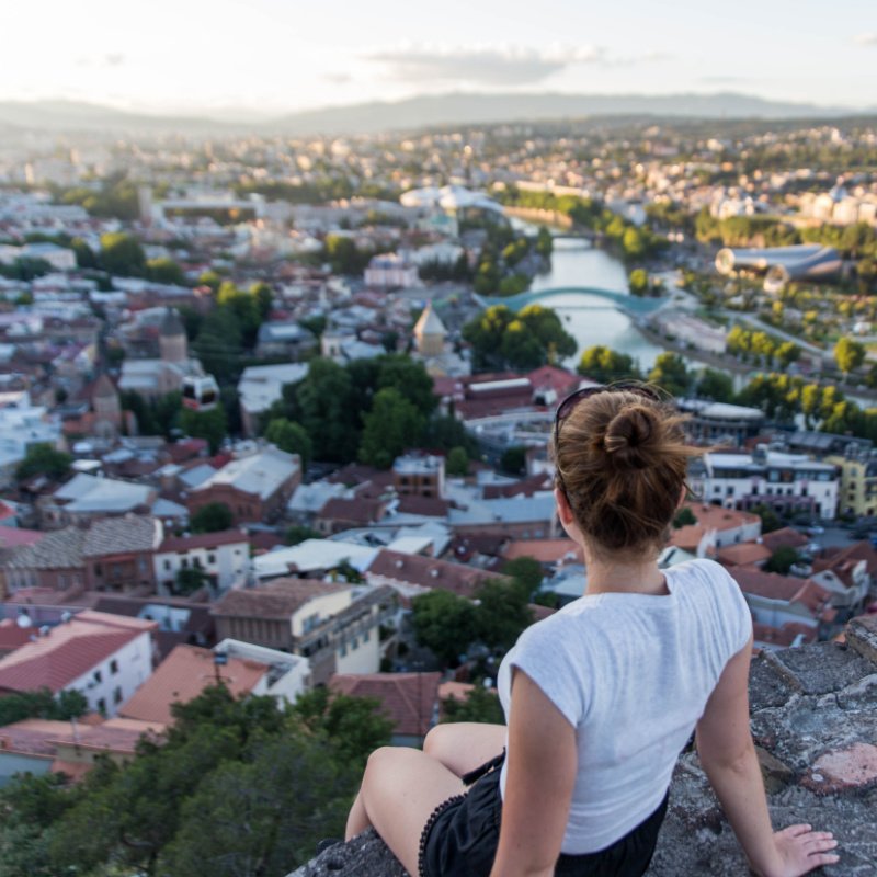 Woman in Tbilisi Georgia, european