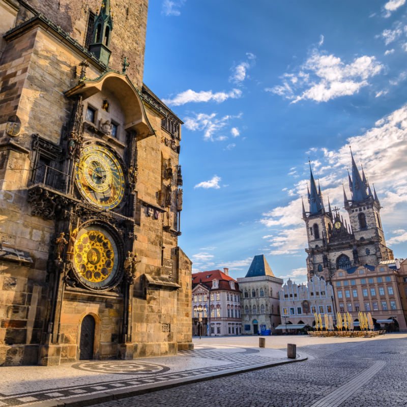 Church in prague with blue sky