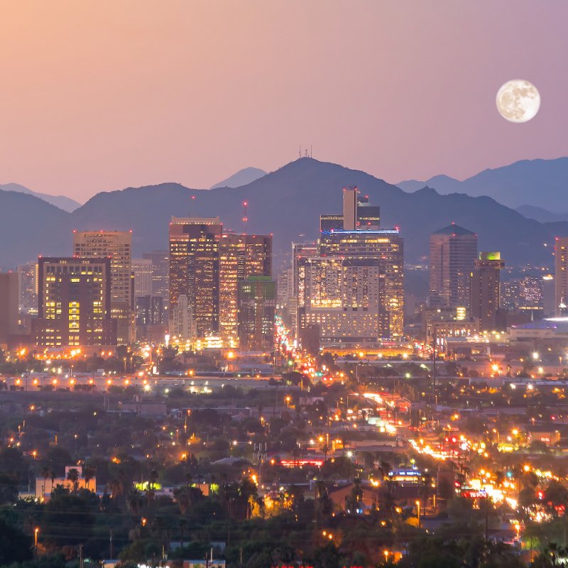 phoenix skyline at night