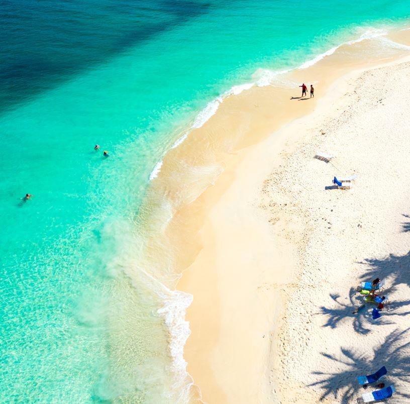 Aerial view of beach in dominican republic