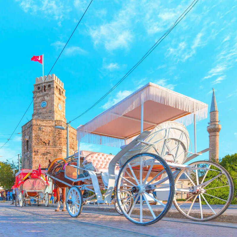 Clock Tower In Antalya, Turkiye, East Mediterranean