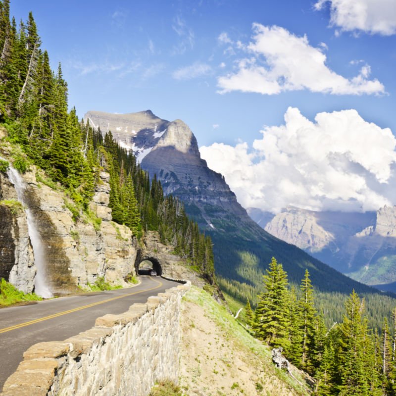 A view from Going to the Sun Road at Glacier National Park