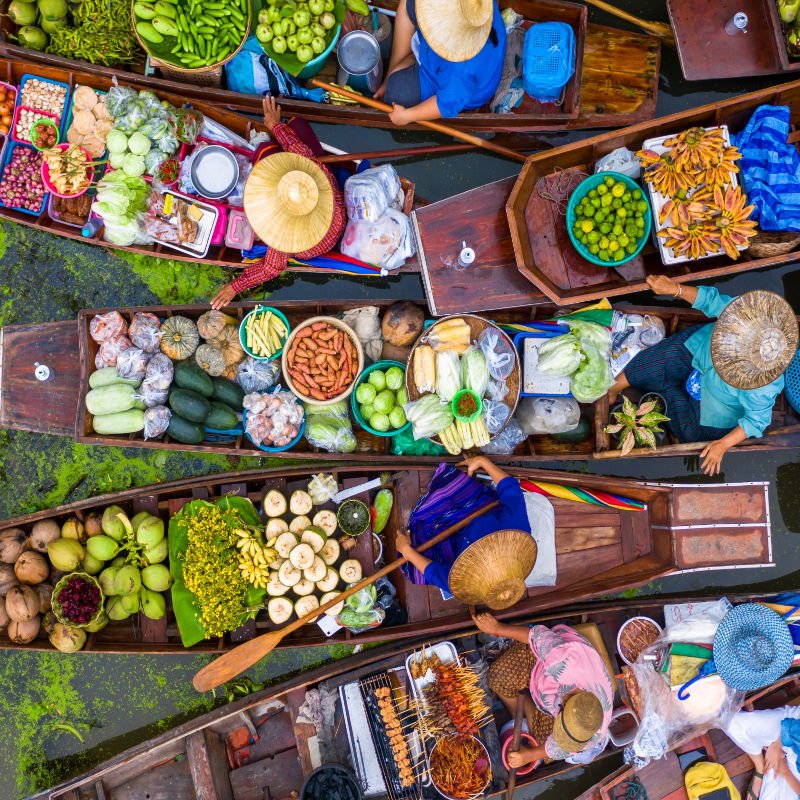 market boats in thailand