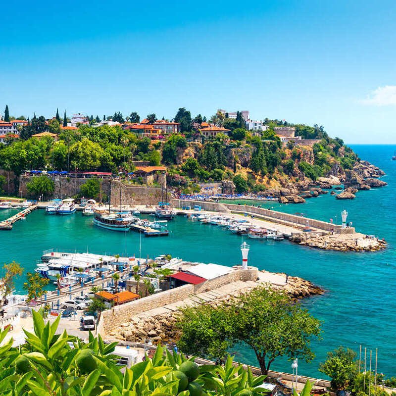 Kaleici Old Town And The Old Harbor In Antalya, Turkiye, On The East Mediterranean Coast