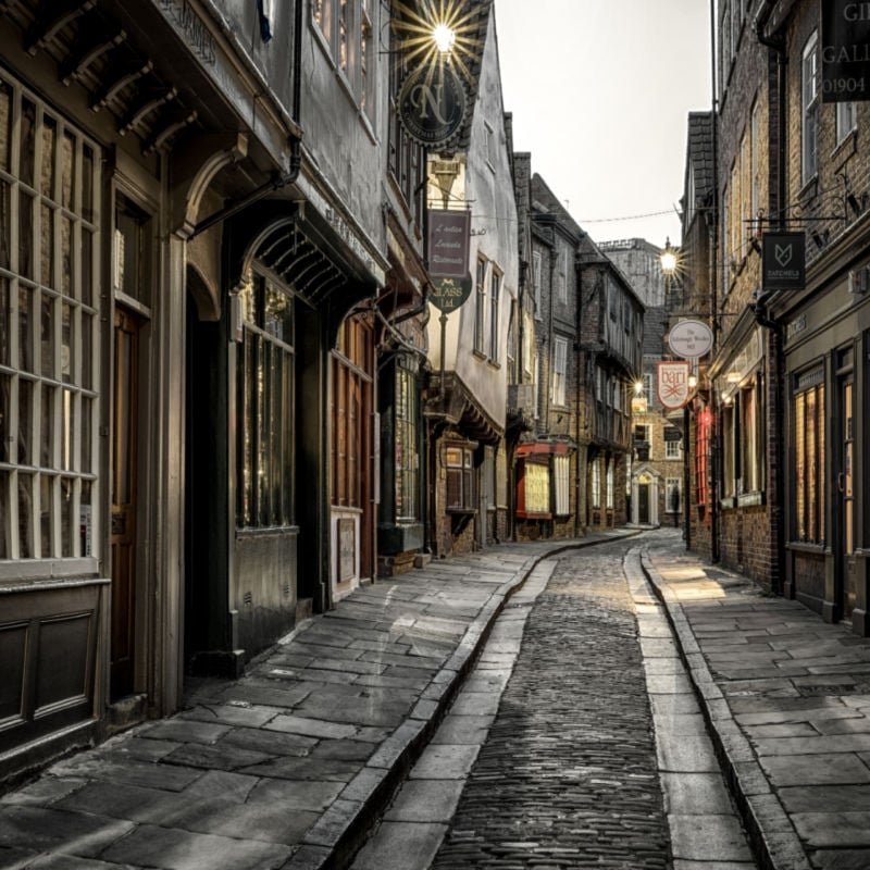 Famous The Shambles street in centre of city York England 