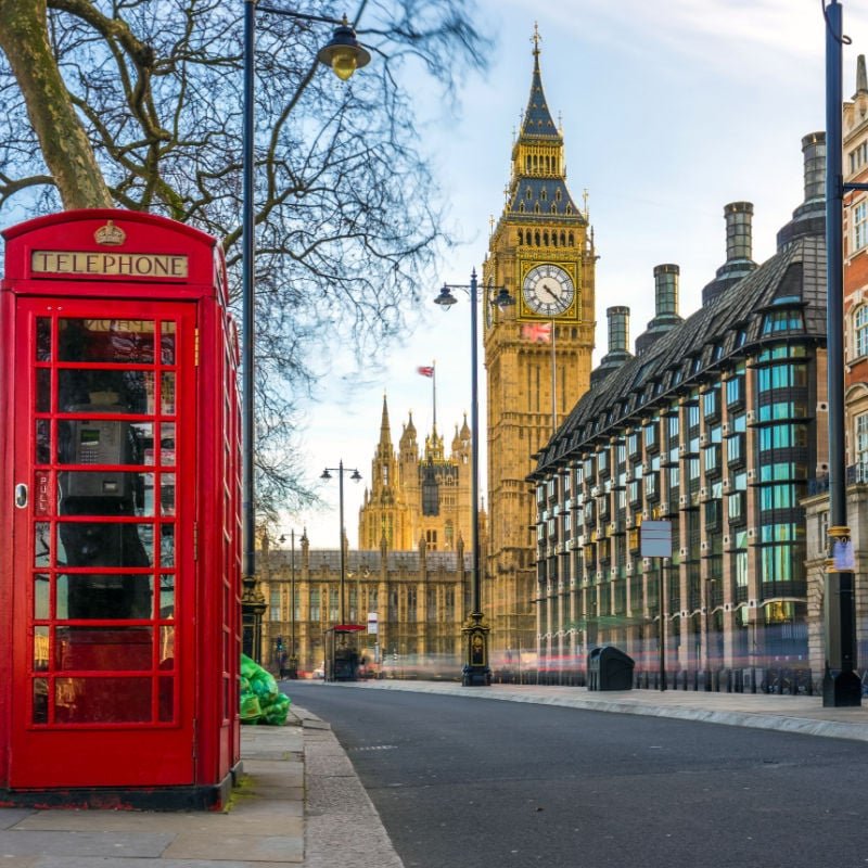 A-red-phone-box-and-Big-Ben-in-London