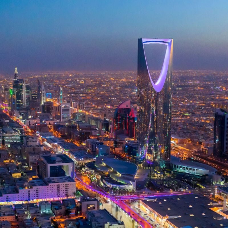 A modern skyline in Saudi Arabia