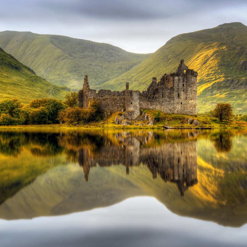 Kilchurn Castle In The Isle Of Skye, Highlands Of Scotland, United Kingdom