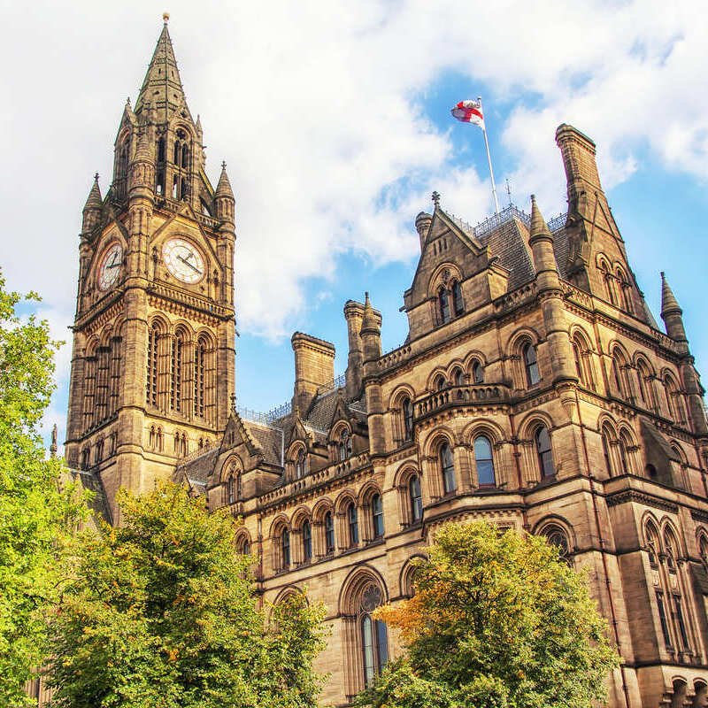 Victorian Era Manchester City Hall In Manchester, Northern England, United Kingdom