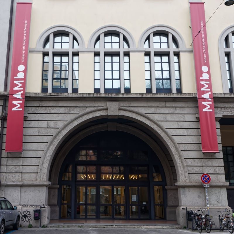 The entrance to the Museum of Modern Art in Bologna Italy