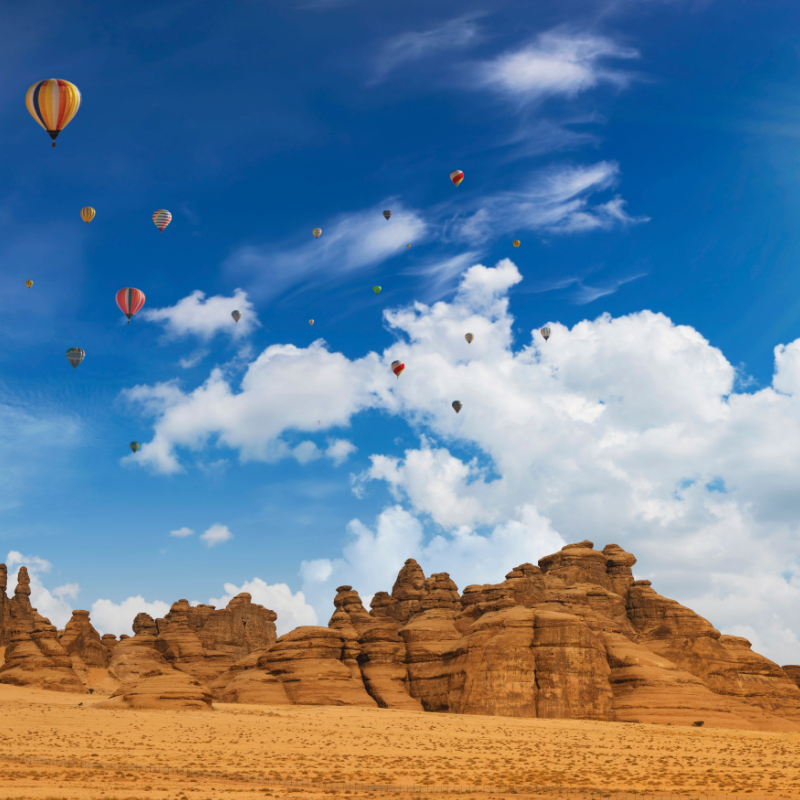 Hot air baloon festival in Saudi Arabia