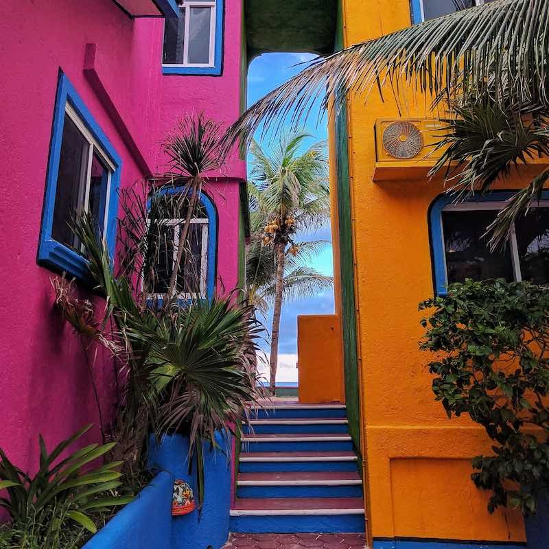 colorful buildings in mexico