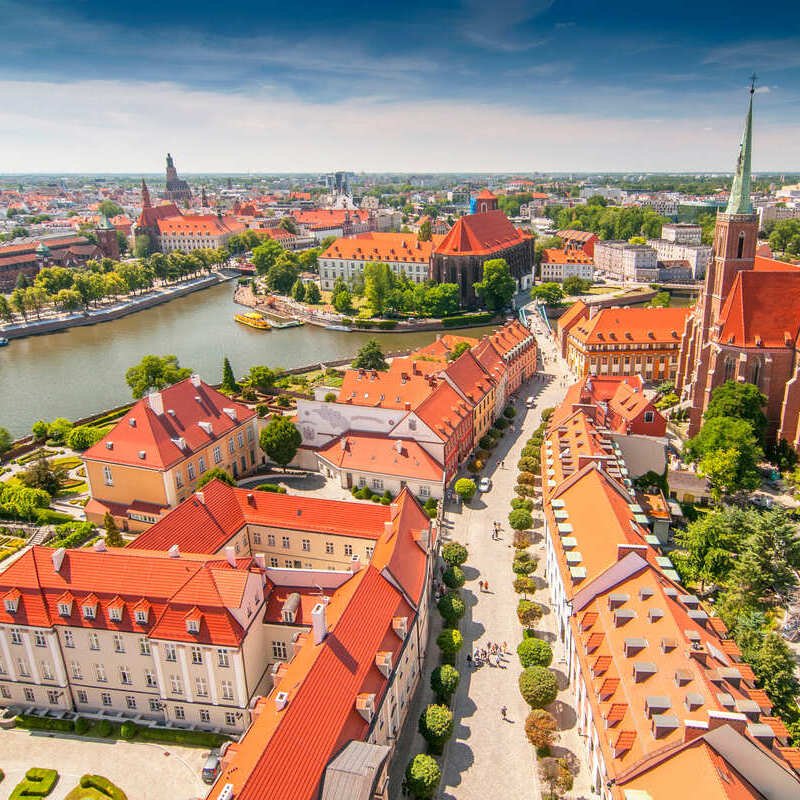 Aerial View Of The Wroclaw Cityscape, Capital Of Silesia, A Region Of Poland, Eastern Europe