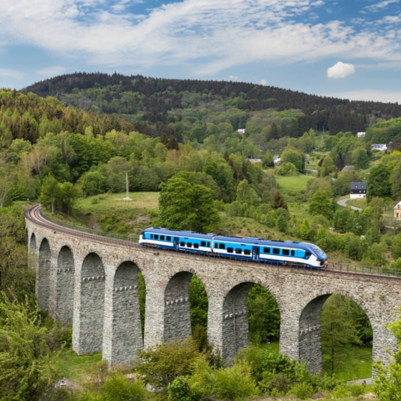 Railway viaduct Novina in Krystofovo udoli, Northern Bohemia, Czech Republic