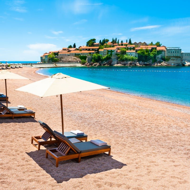 beach and beach town in montenegro