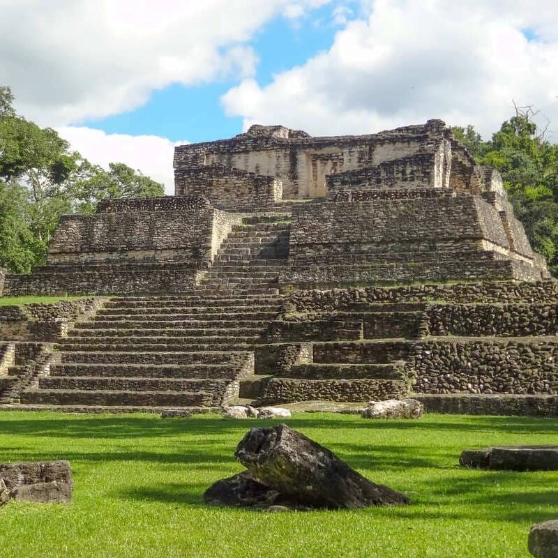 Mayan Pyramid Temple In Caracol, Belize, Central America