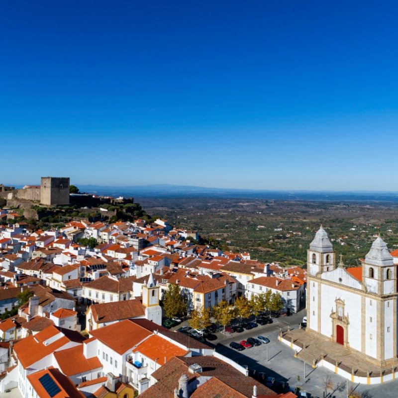 aerial view of city in portugal