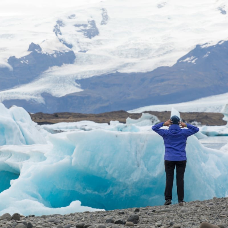 solo female traveler woman tourist in iceland