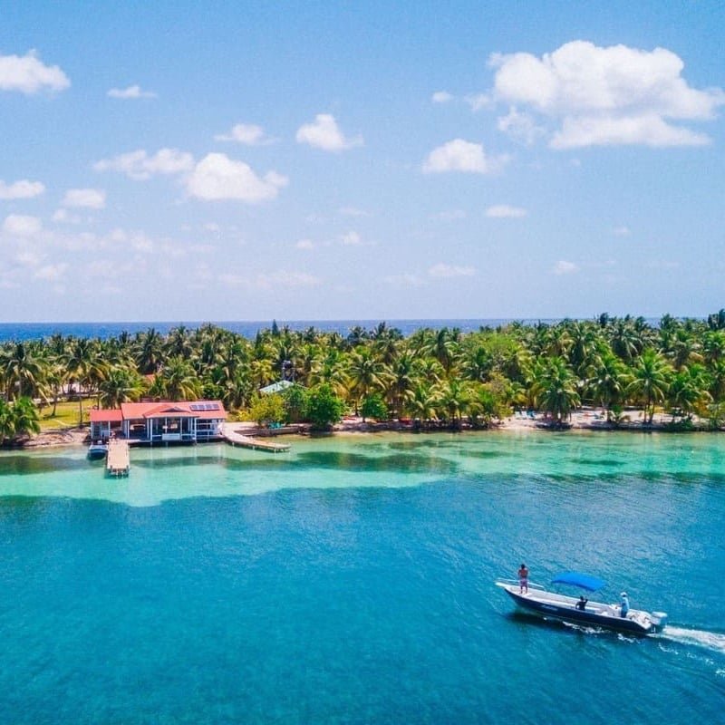 Aerial View Of A Coastal Area In Belize, A Country In Central America Straddling The Caribbean Sea