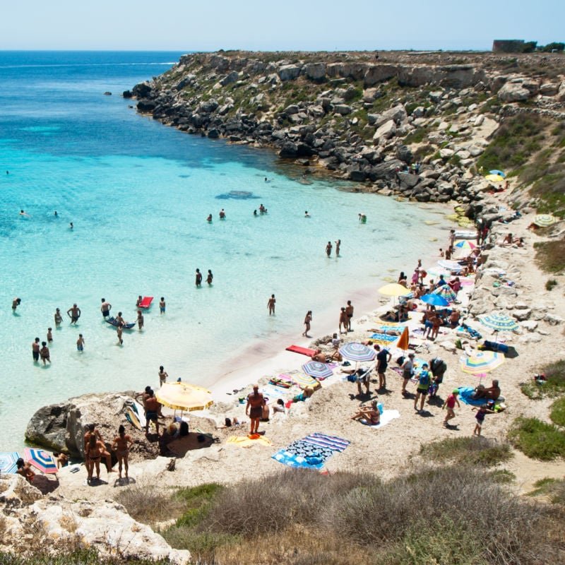 the wonderful beach in Favignana island.Sicily, Italy, Aegadian