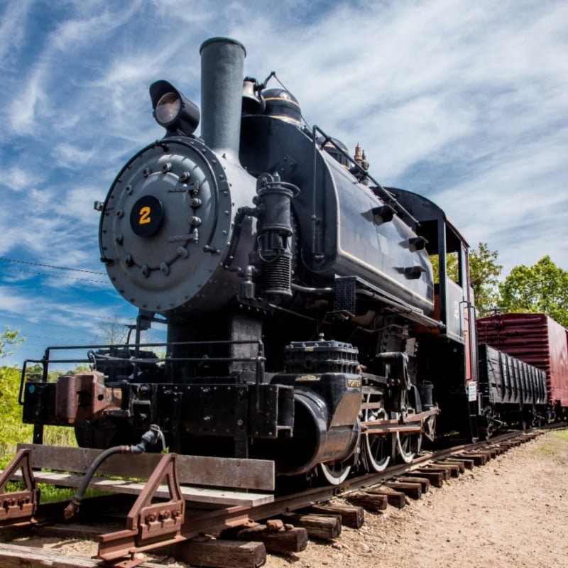 Connecticut Valley Railroad Steam Train Locomotive in Essex, Connecticut , USA