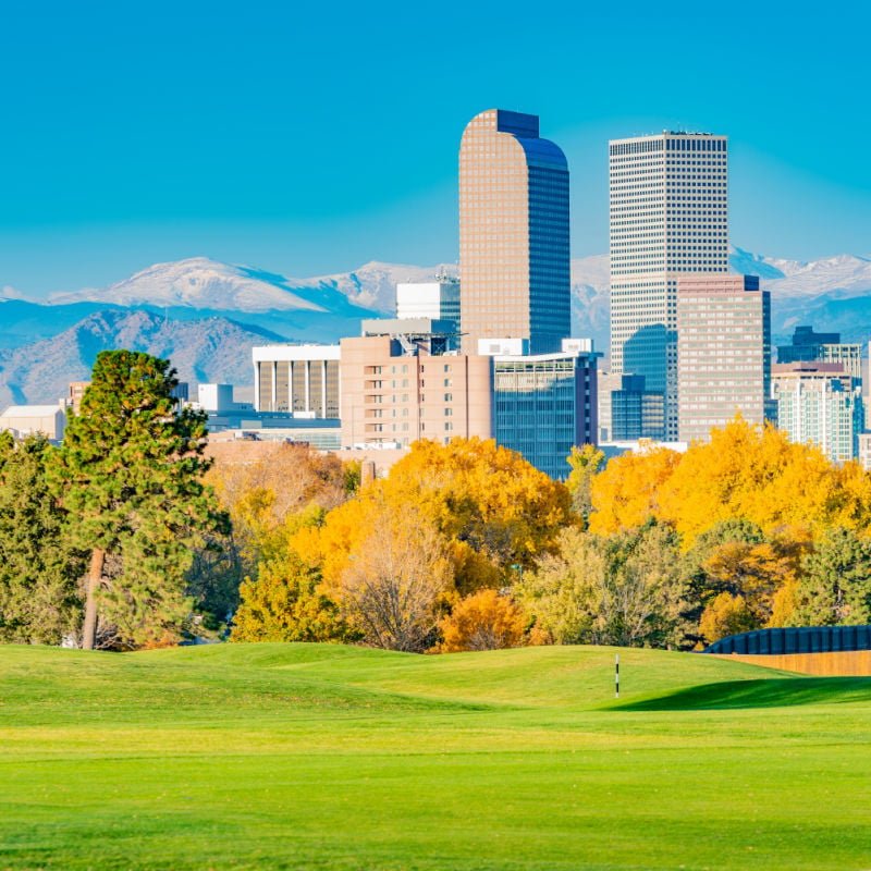 denver skyline in fall