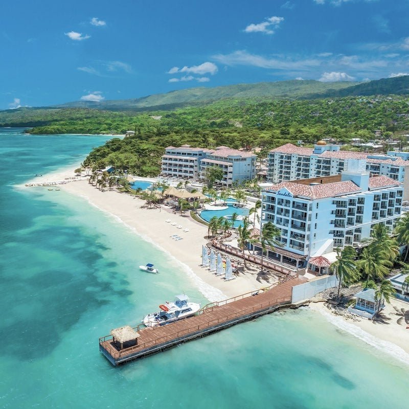 Aerial View Of Sandals Resort In Ocho Rios, Jamaica, Caribbean Sea