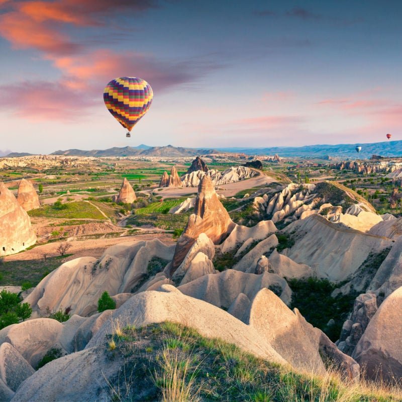 Flying on the balloons early morning in Cappadocia.