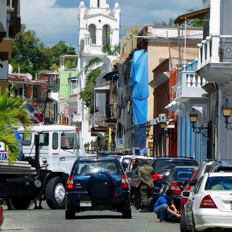 Busy street in the Dominican Republic