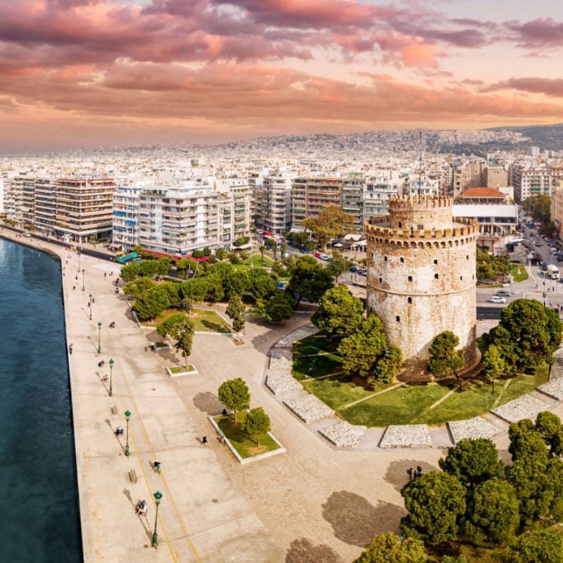 Aerial Panoramic View OF Thessaloniki, Greece, Southern Europe