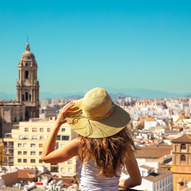 woman overlooking Malaga, Spain