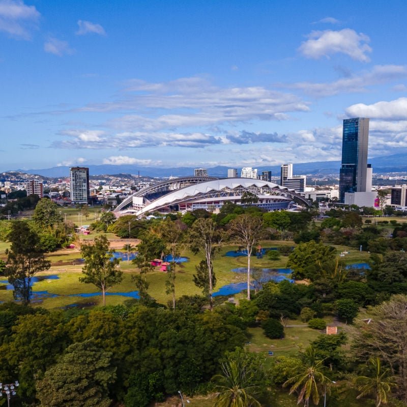 aerial view of San Jose, Costa Rica