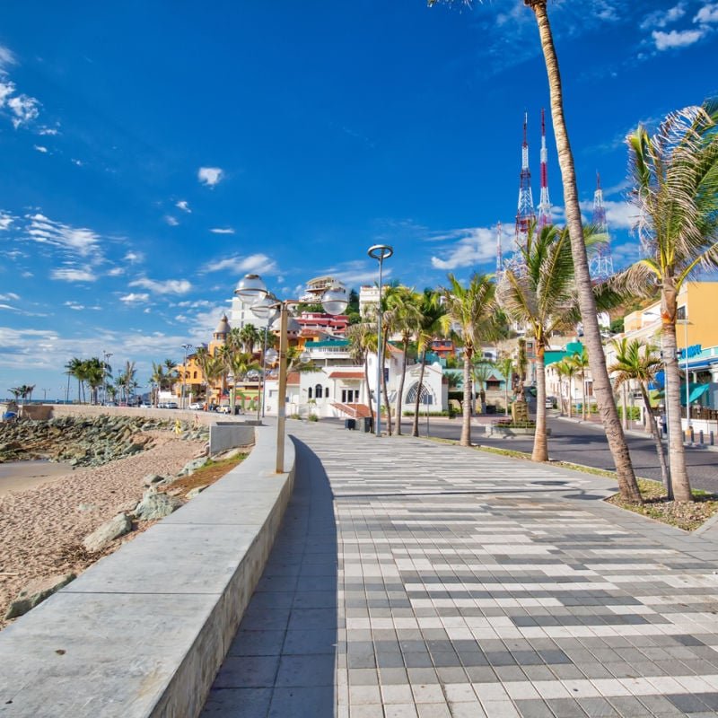 beach boardwalk in Mazatlan