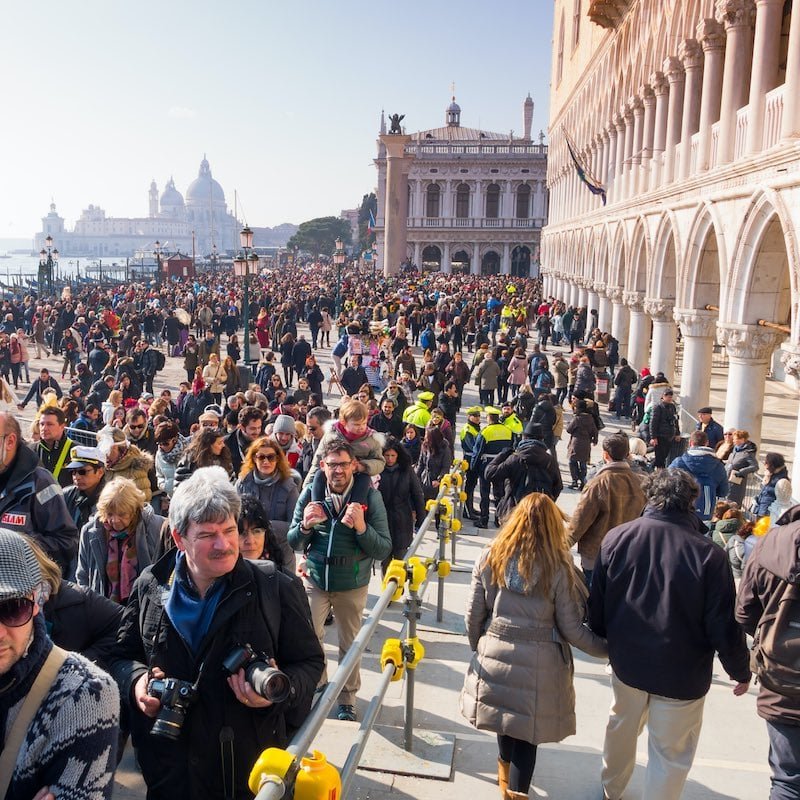 Crowd In Front Of Doges Palace, Venice, Italy