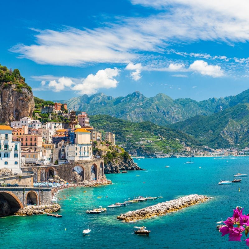 Atrani town at famous amalfi coast, Italy