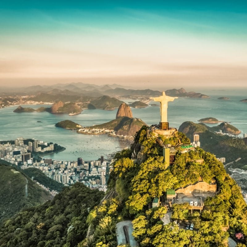 view of christ the redeemer statue in rio de janeiro brazil