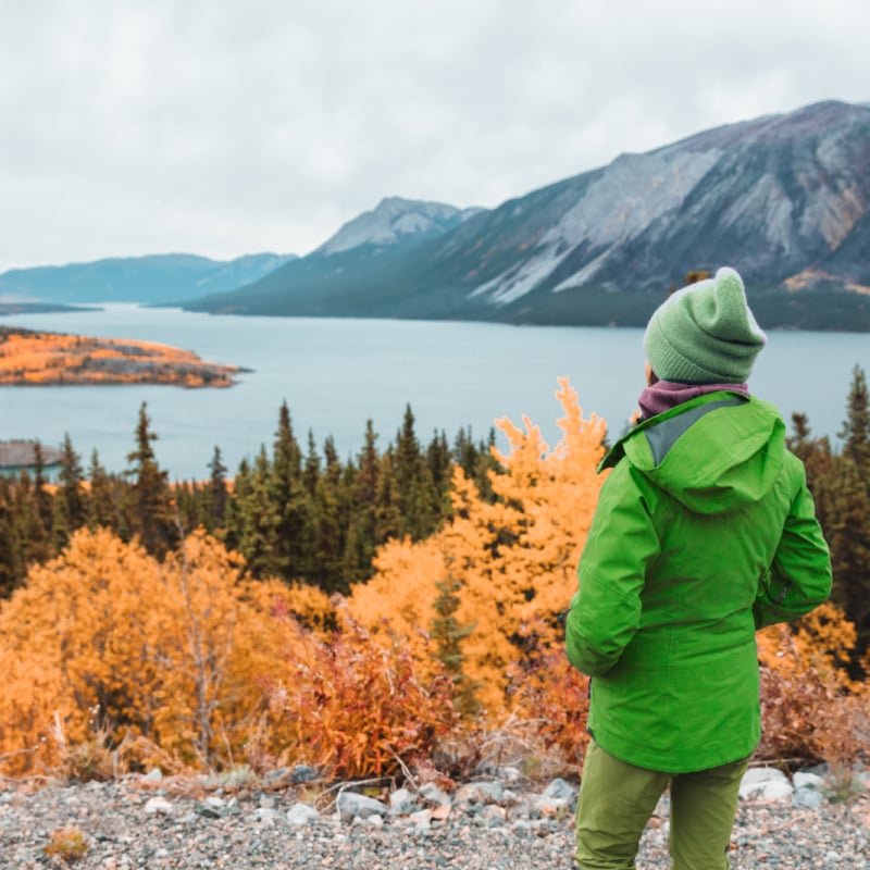 Female tourist in Alaska