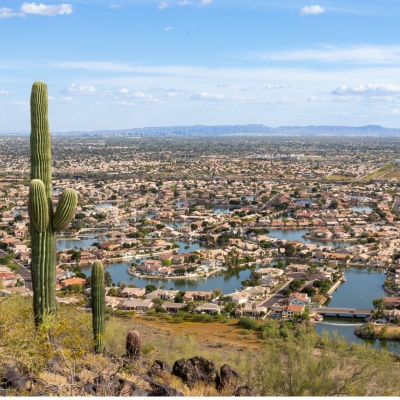 Landscape View Glendale Arizona in summer