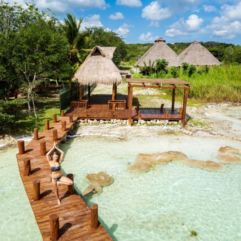 Woman on Dock in Bacalar